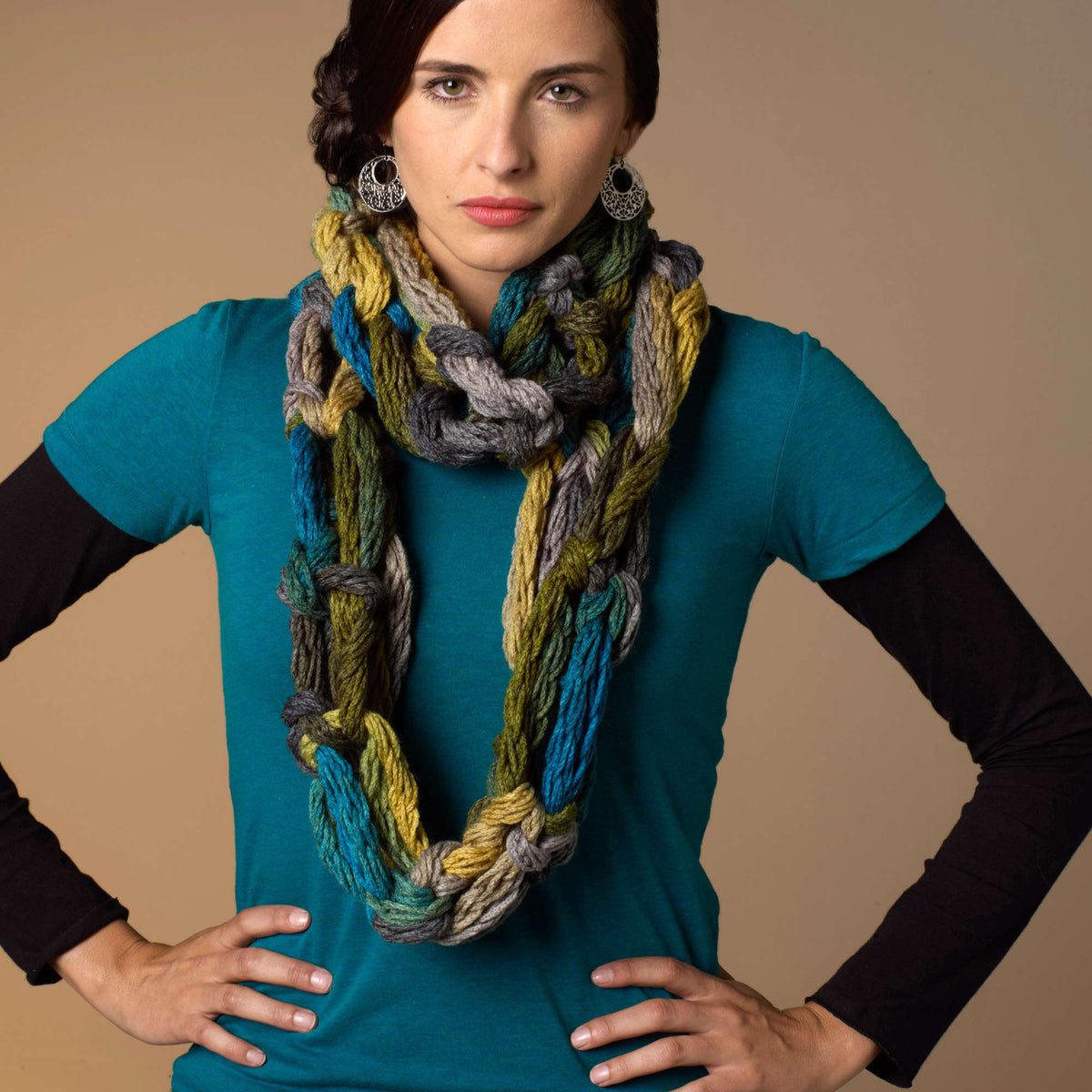 Crochet Cowl made in Red Heart Boutique Yarn