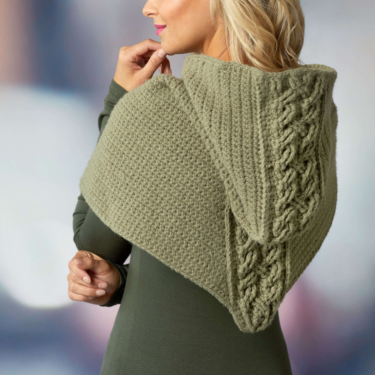 Crochet Cowl made in Red Heart Hygge Charm Yarn