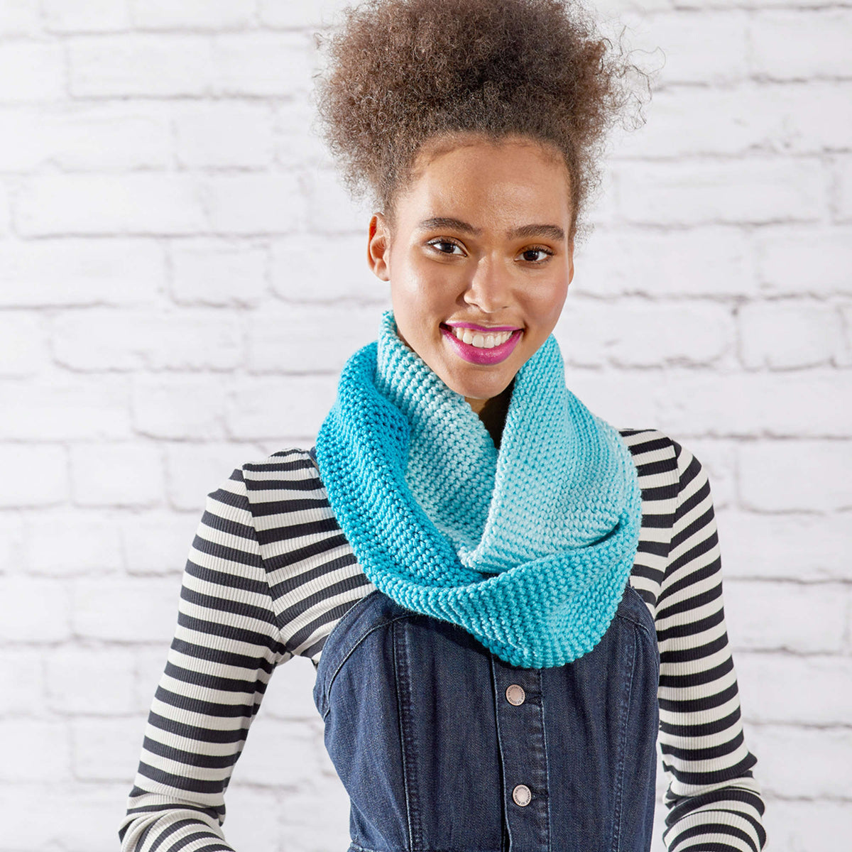 Crochet Cowl made in Red Heart Super Saver Ombre Yarn