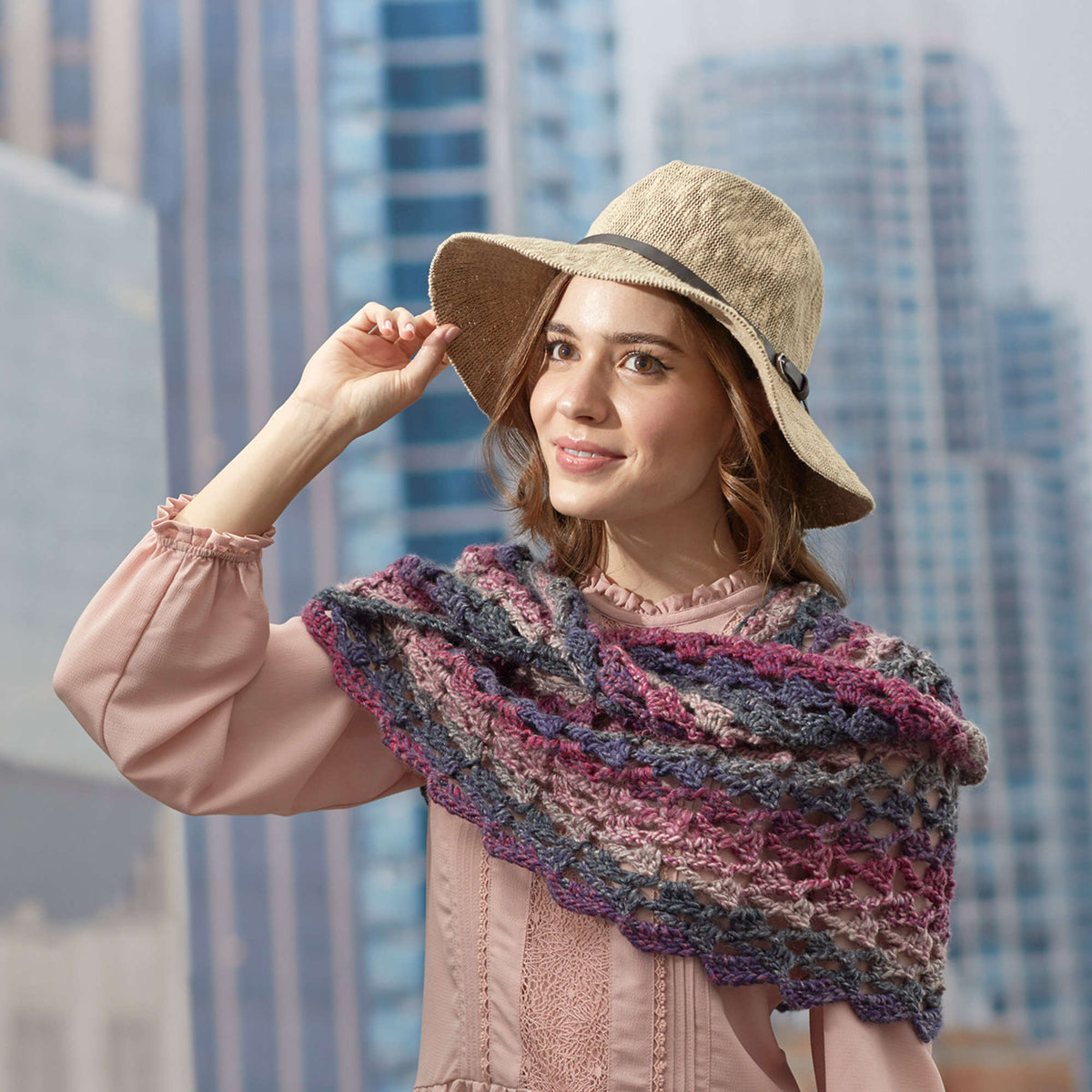 Crochet Cowl made in Red Heart Colorscape Yarn