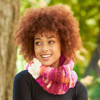 Red Heart Hot Mix Ridges Crochet Cowl Single Size