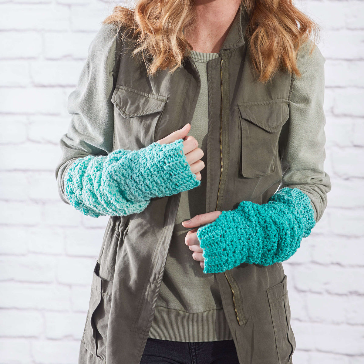 Crochet Warmers made in Red Heart Super Saver Ombre Yarn