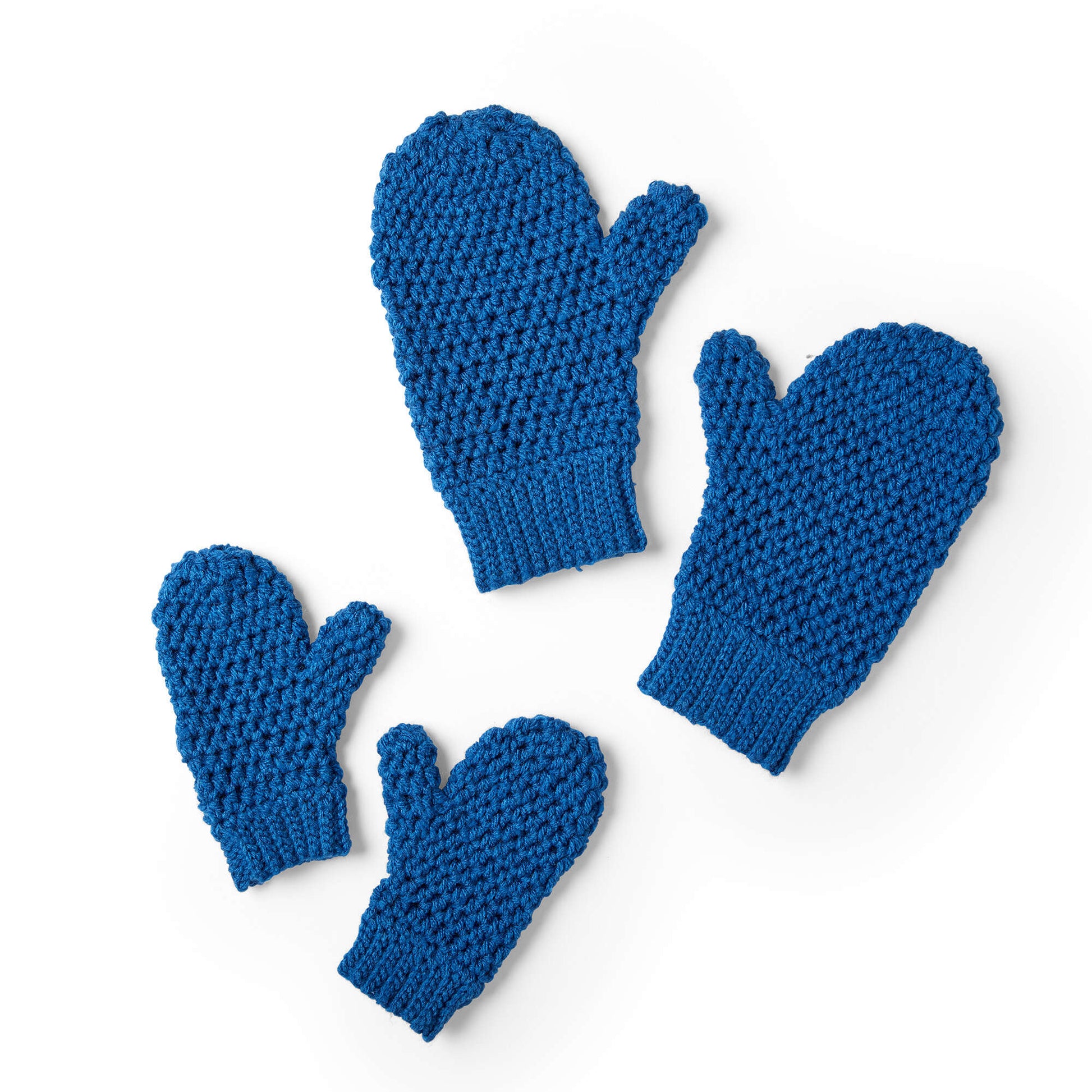 Free Red Heart Family Size Crochet Mittens Pattern
