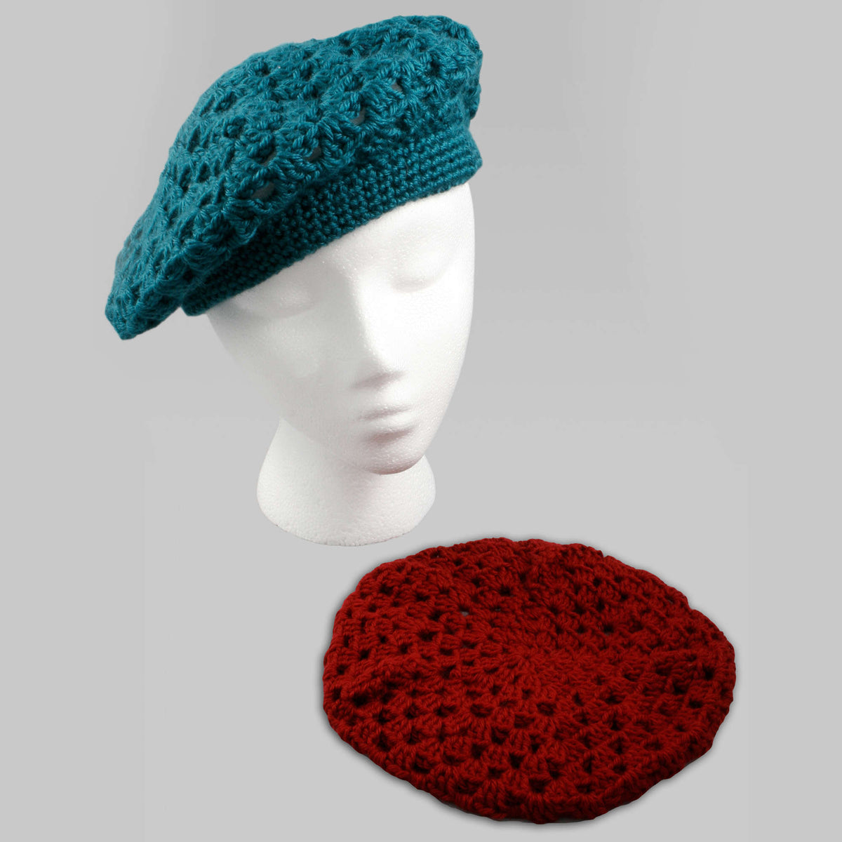 3243 4 Pieces Crochet Beret Hats For Women Soft Lightweight Crochet Knit Beret Crochet Easy Beret Hat - YouTube main image 4