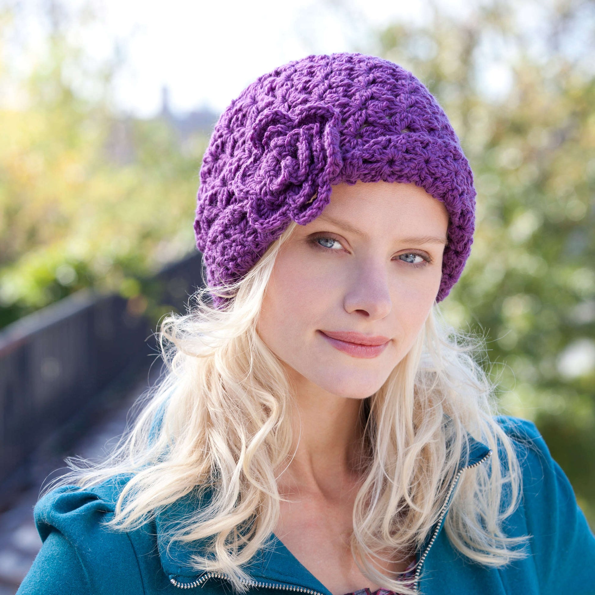 Free Crochet Hat Pattern Knit Hat With Flower On Side Crochet