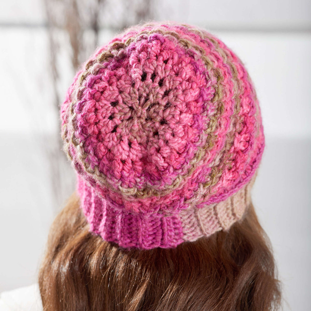 Crochet Beanie made in Red Heart Colorscape Yarn