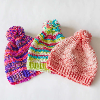 Red Heart Crochet Stripes Hat Crochet Hat made in Red Heart Super Saver Yarn