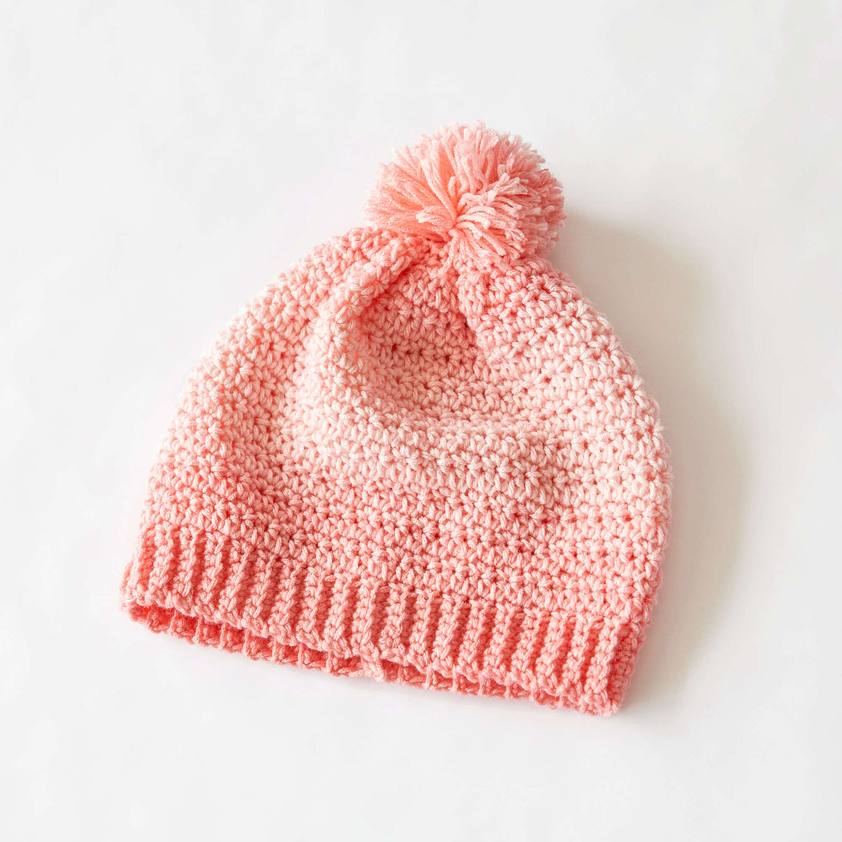 Crochet Hat made in Red Heart Super Saver Ombre Yarn