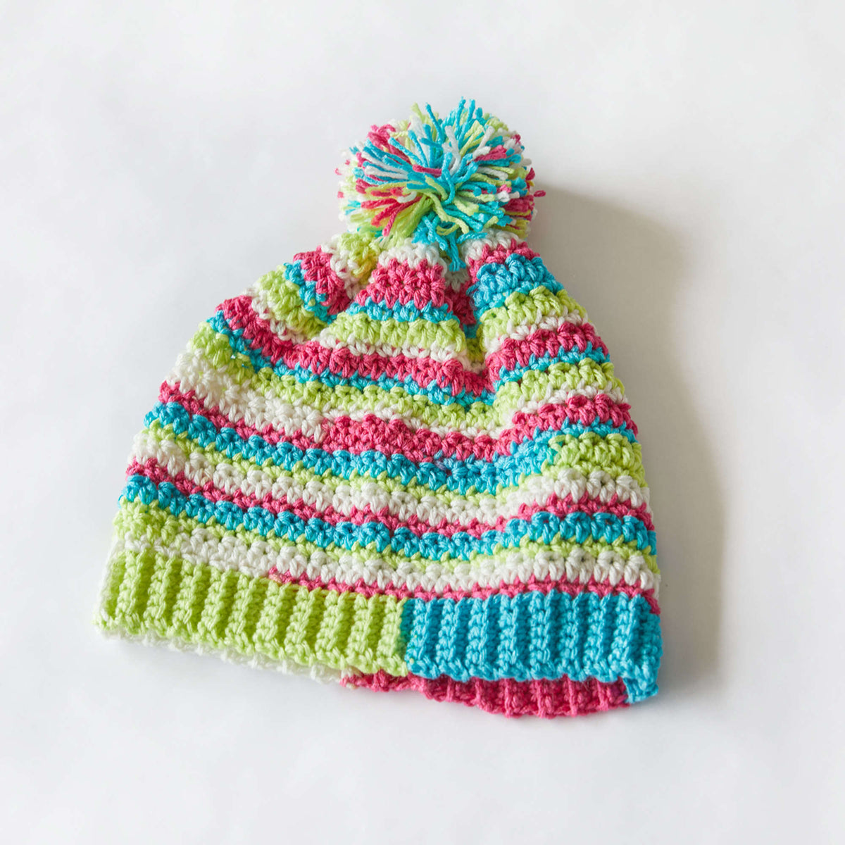 Crochet Hat made in Red Heart Super Saver Fair Isle Yarn