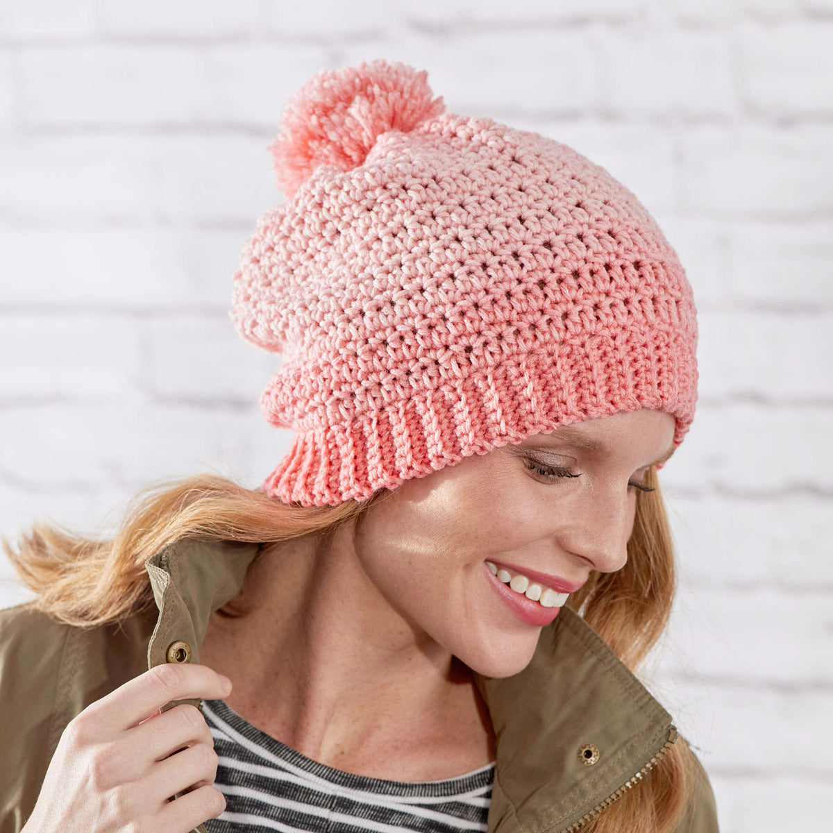 Crochet Hat made in Red Heart Super Saver Fair Isle Yarn