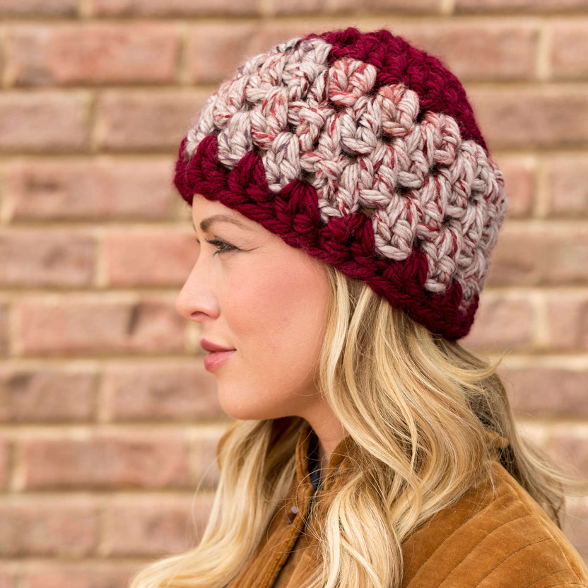 Free Beginner Red Heart Granny Stitch Hat Crochet Pattern | Yarnspirations