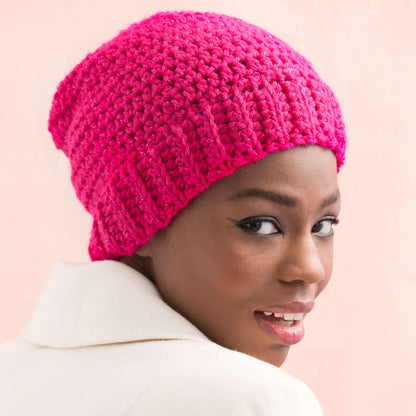 Red Heart Crochet Sparkling Cloche Crochet Hat made in Red Heart With Love Yarn