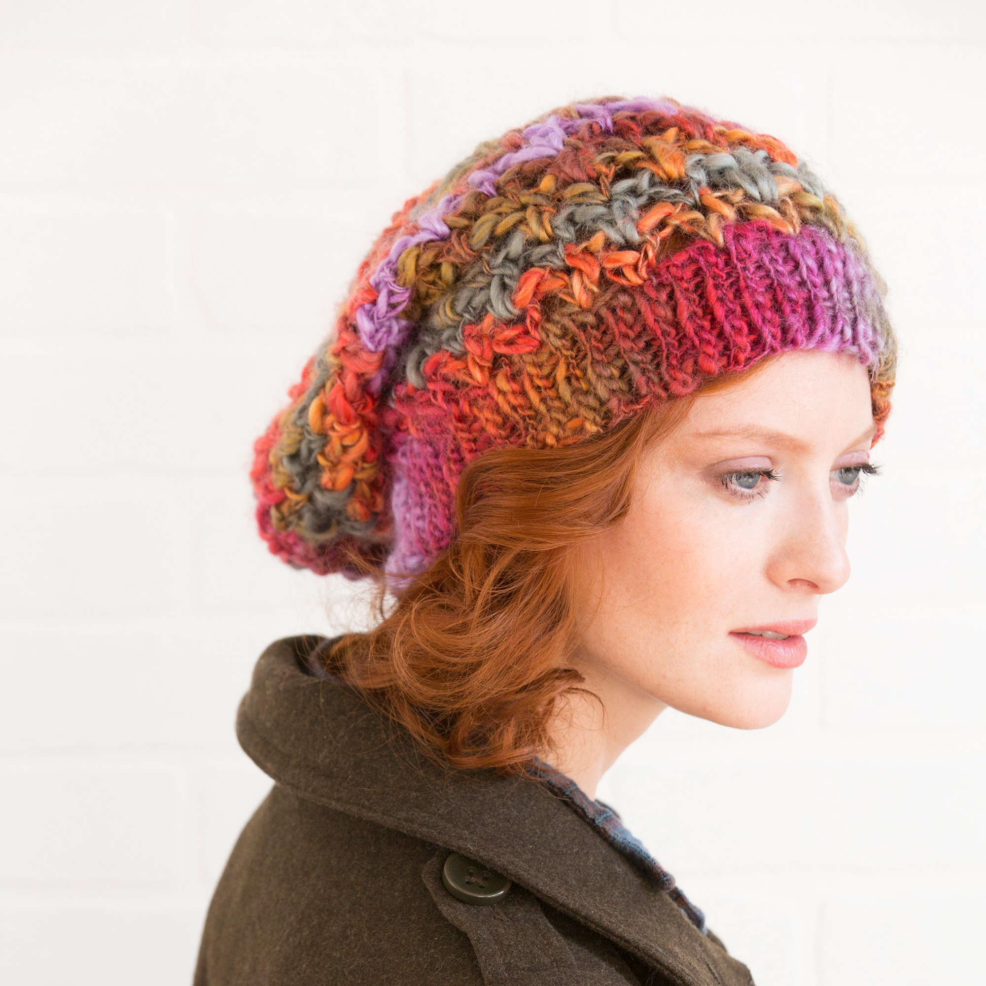 Free Easy Red Heart Upscale Slouchy Hat Crochet Pattern | Yarnspirations