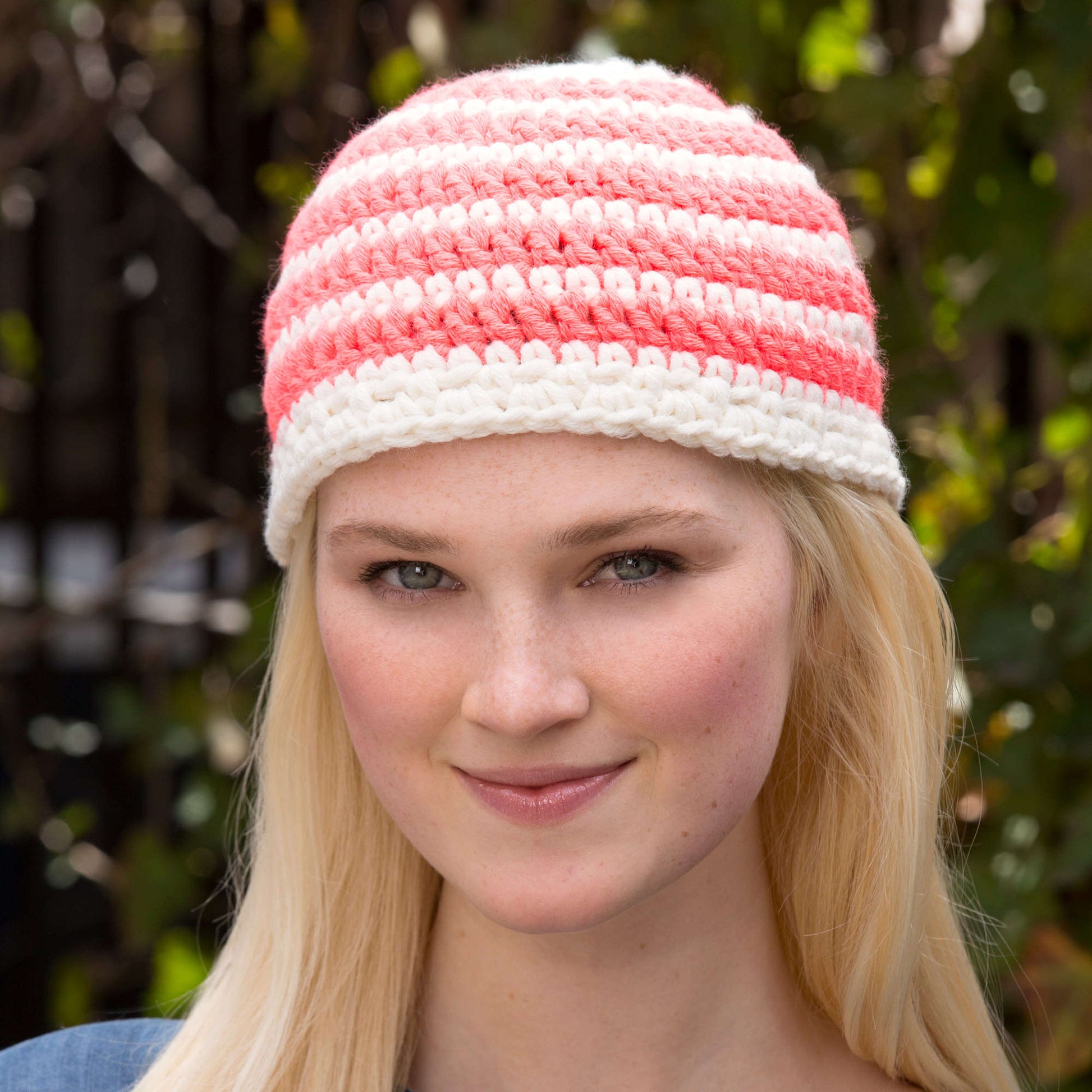 Free Red Heart Crochet Have A Stripe Hat Pattern