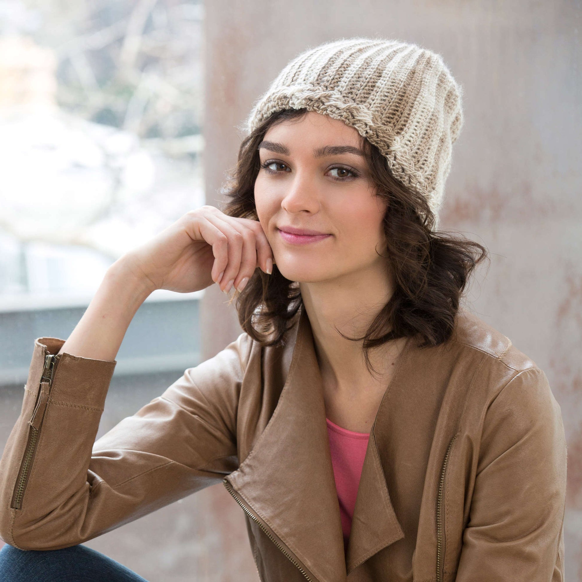Free Red Heart Cable & Rib Slouchy Hat Pattern