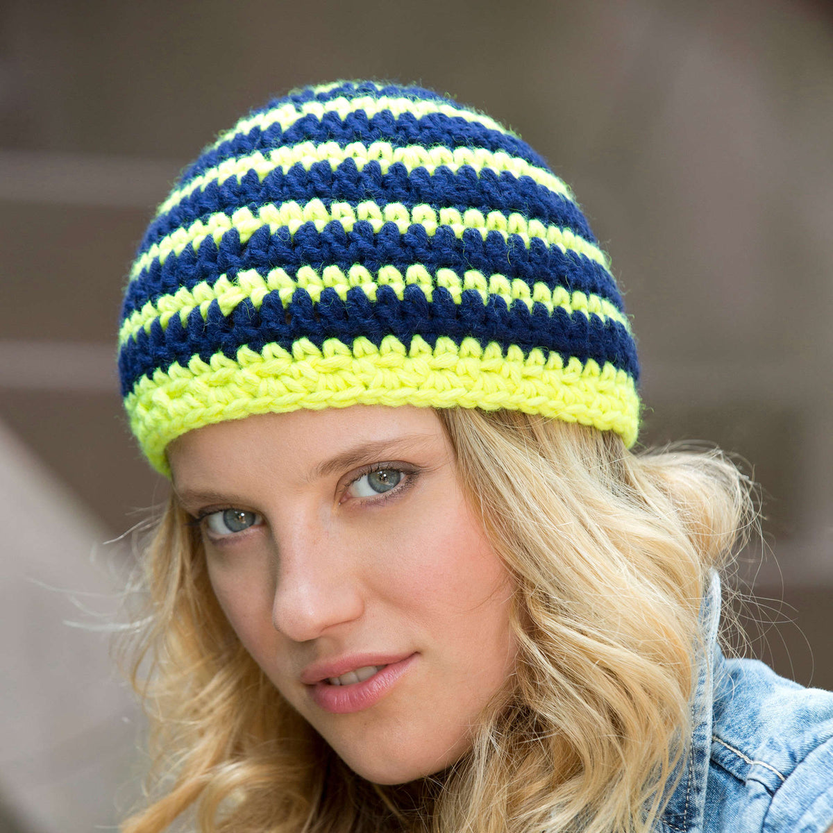 Crochet Hat made in Red Heart Heads Up Yarn