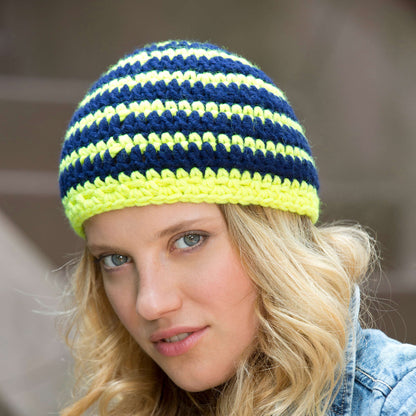 Red Heart Crochet Striking Stripes Hat Crochet Hat made in Red Heart Heads Up Yarn