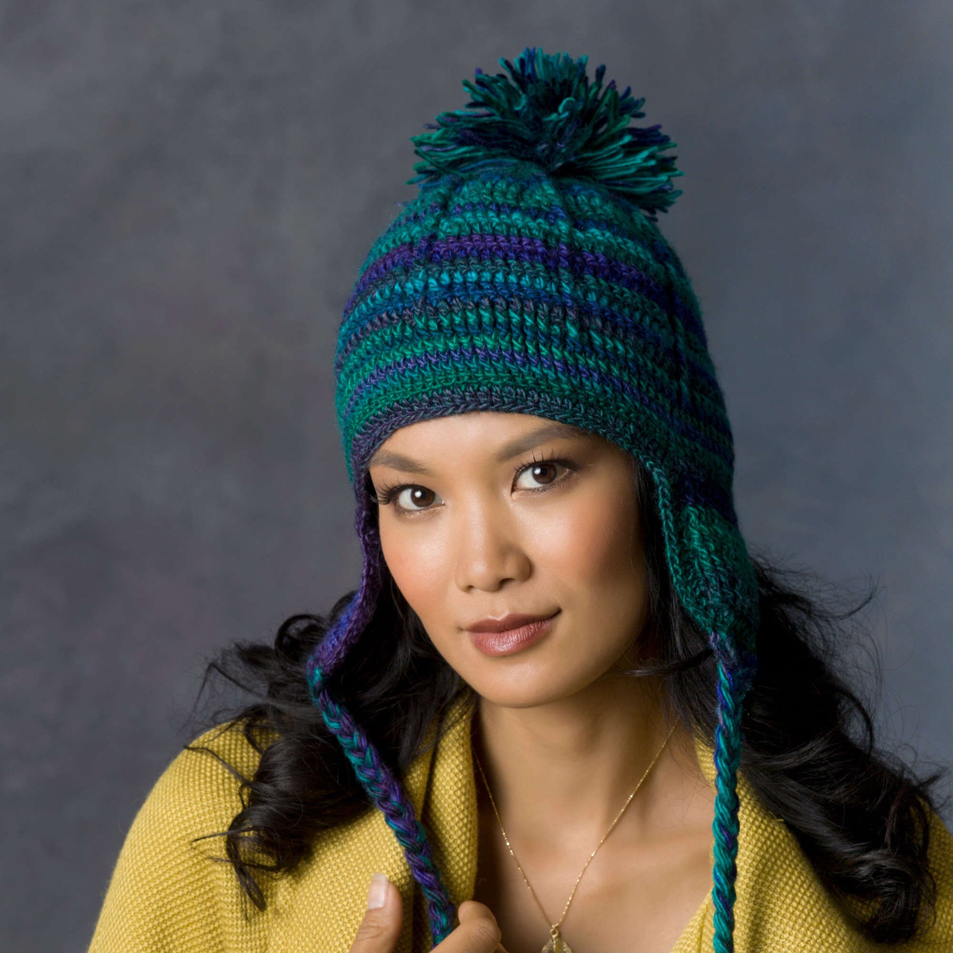 Free Red Heart Comfy Earflap Hat Pattern | Yarnspirations