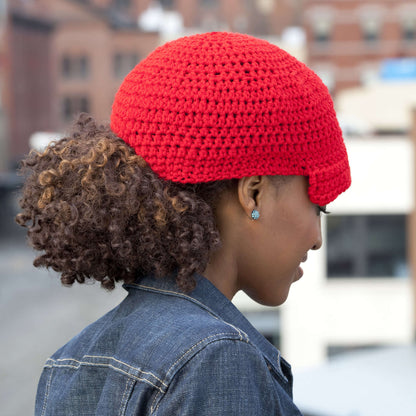 Red Heart Crochet Ponytail Hat Crochet Hat made in Red Heart Super Saver Yarn