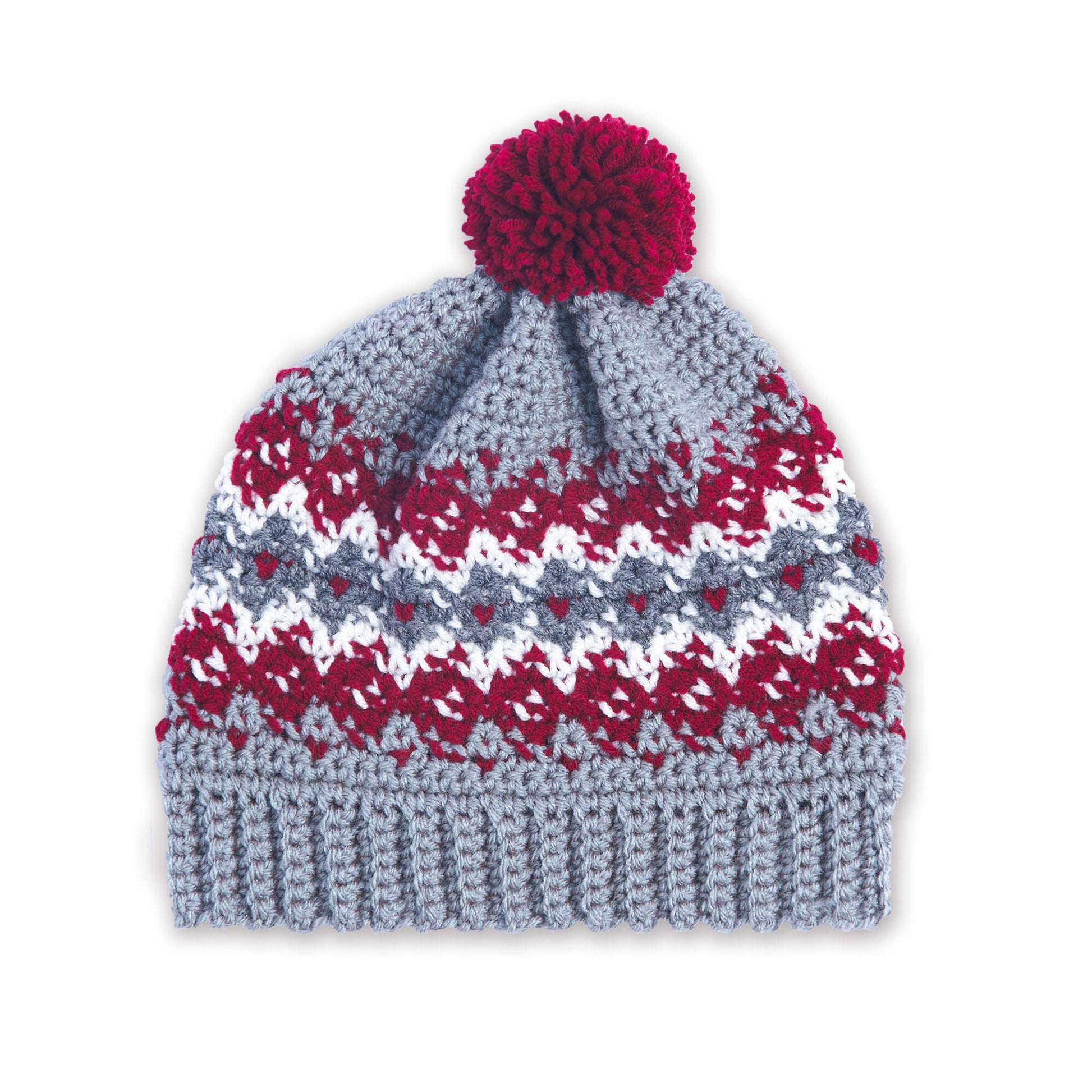 Free Red Heart Crochet Colorwork Family Hats Pattern