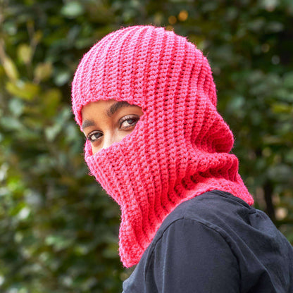 Red Heart Crochet Ribbed Balaclava For Adults Single Size