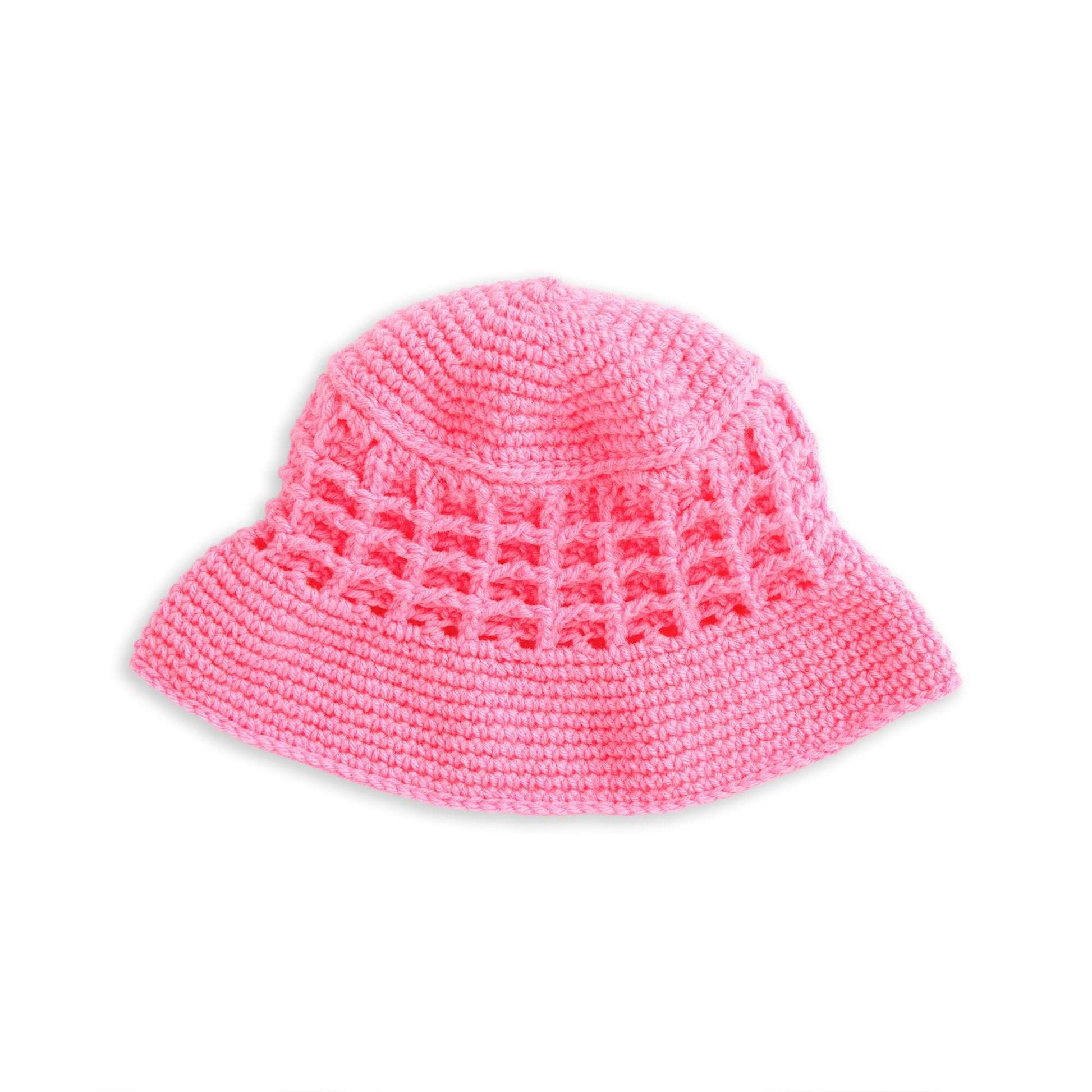 Free Red Heart Crochet Bucket Of Waffles Hat Pattern