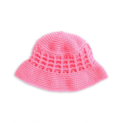 Red Heart Crochet Bucket Of Waffles Hat Pretty N' Pink
