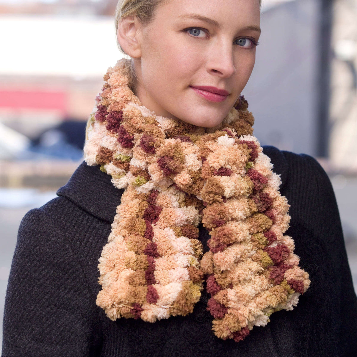 Crochet Scarf made in Red Heart Pomp-a-Doodle Yarn