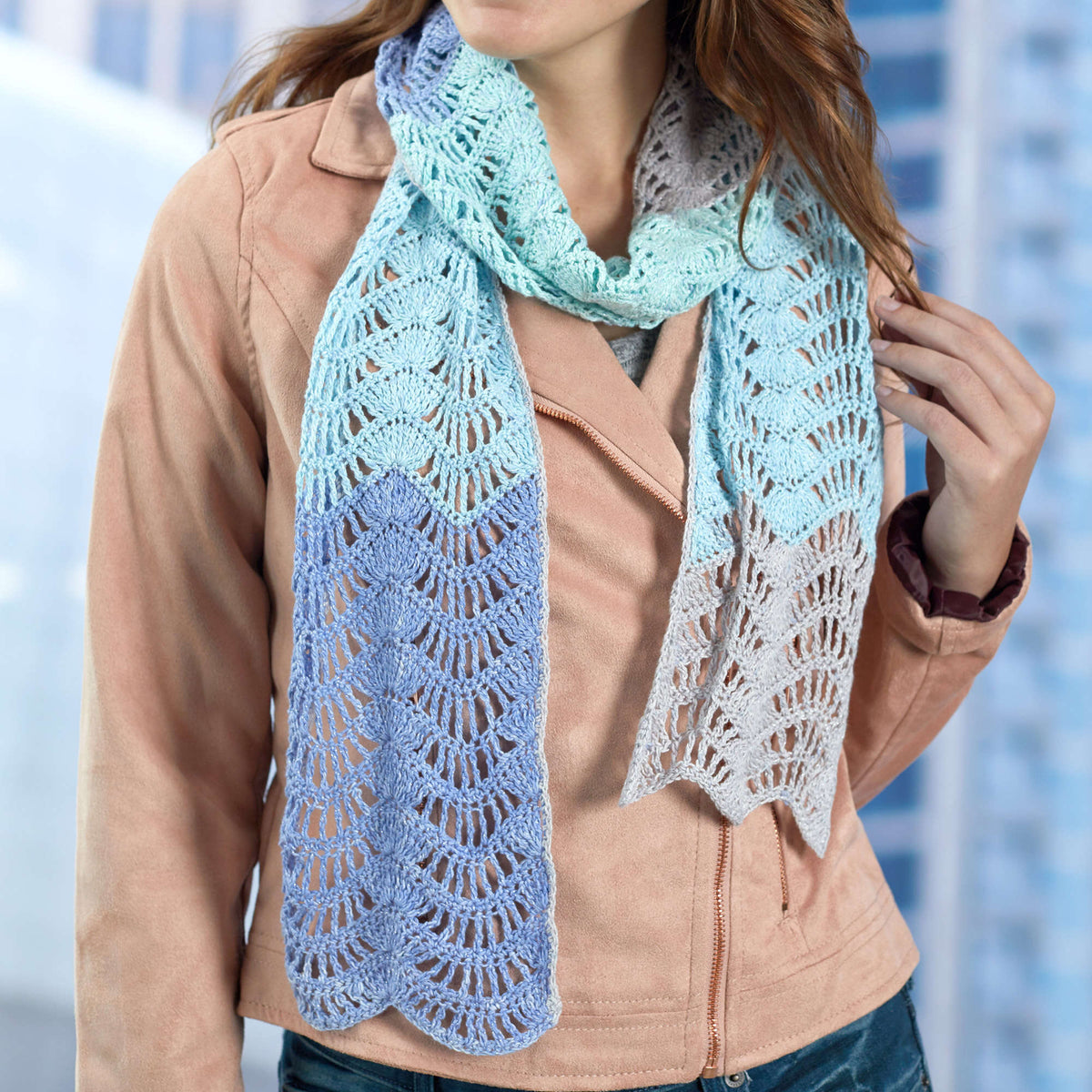 Crochet Scarf made in Red Heart Croquette Yarn