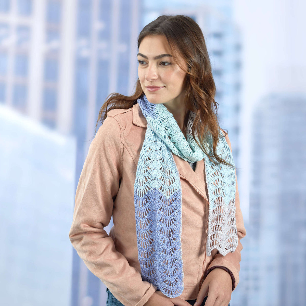 Crochet Scarf made in Red Heart Croquette Yarn