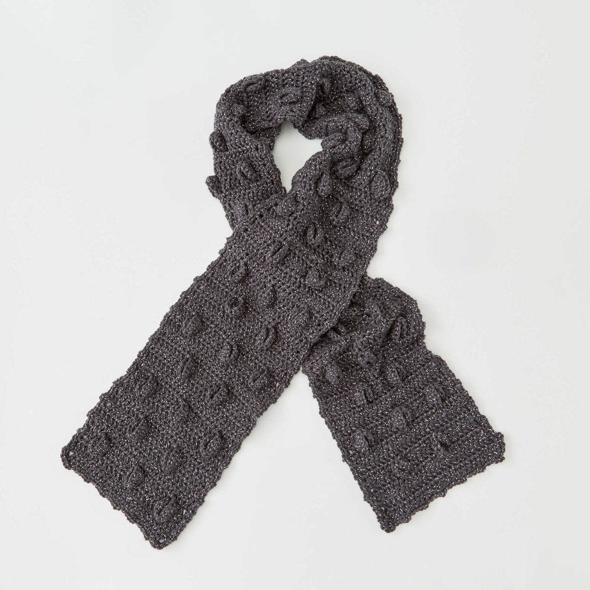 Crochet Scarf made in Red Heart With Love Metallic Yarn