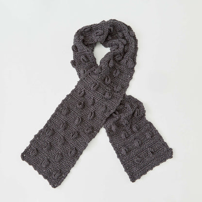 Red Heart Crochet Half Moon Scarf Crochet Scarf made in Red Heart With Love Metallic Yarn