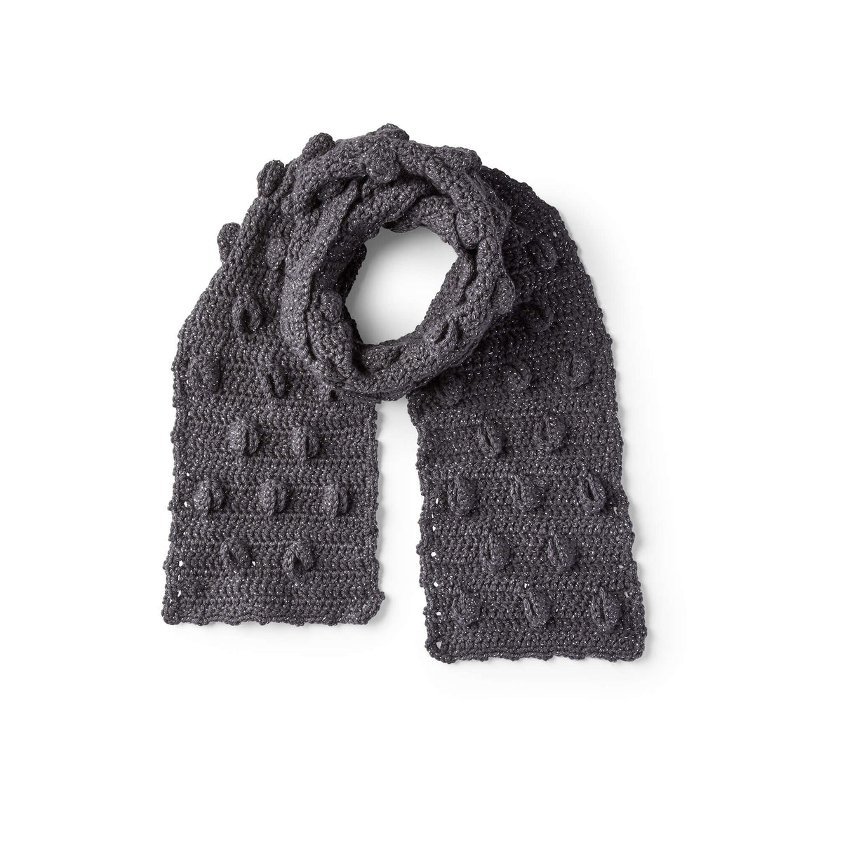 Crochet Scarf made in Red Heart With Love Metallic Yarn