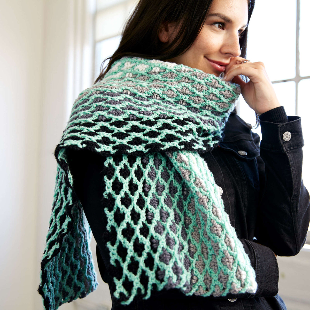 Crochet Scarf made in Red Heart Chic Sheep Yarn