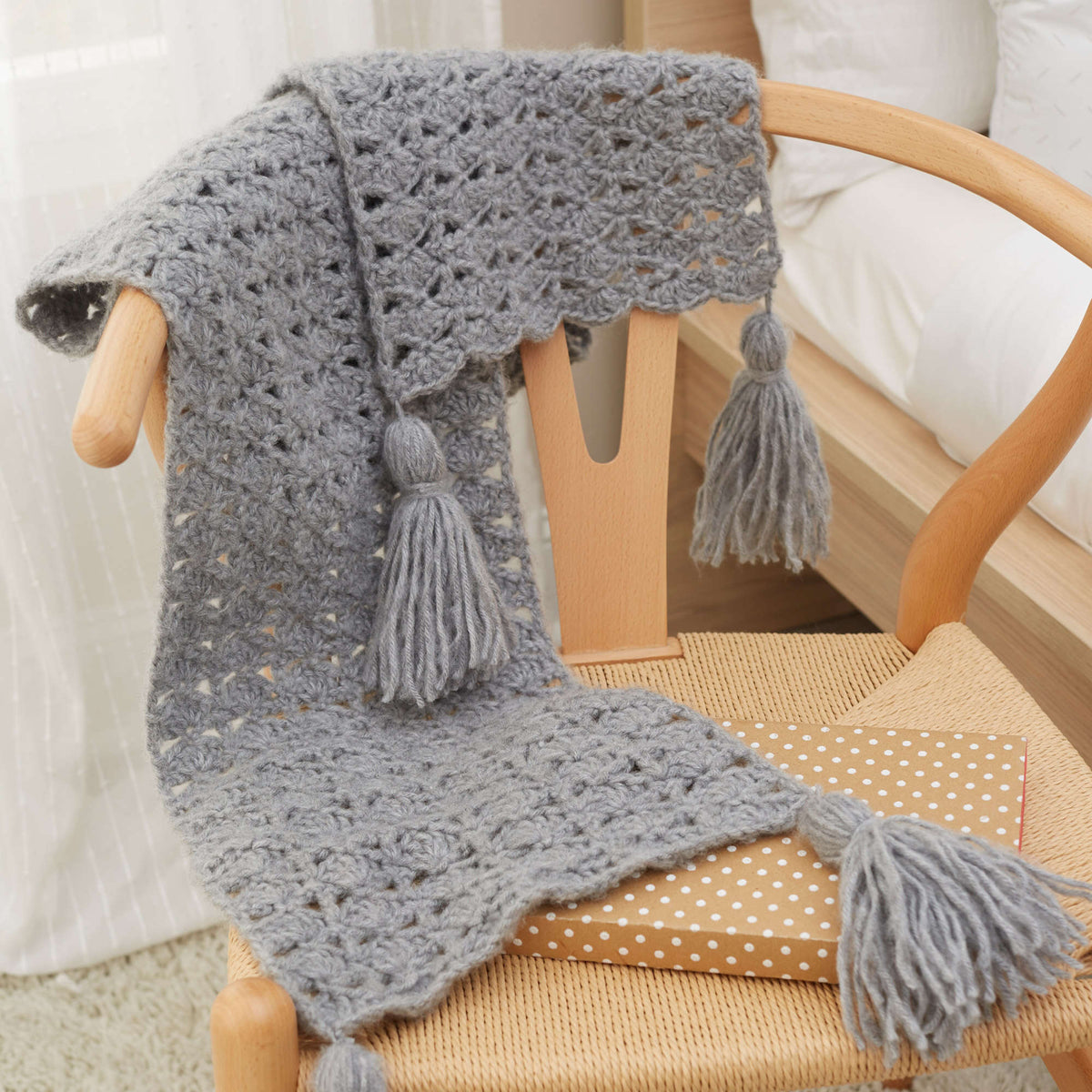 Crochet Scarf made in Red Heart Dreamy Yarn