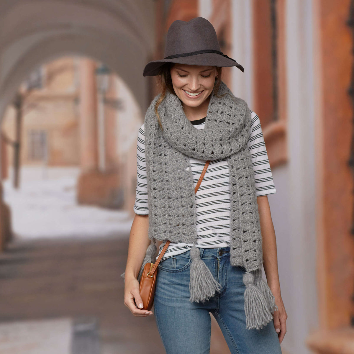 Crochet Scarf made in Red Heart Dreamy Yarn