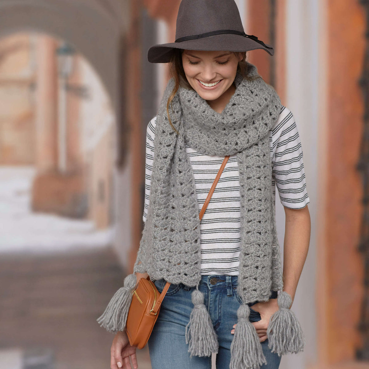 Crochet Scarf made in Red Heart Dreamy Yarn