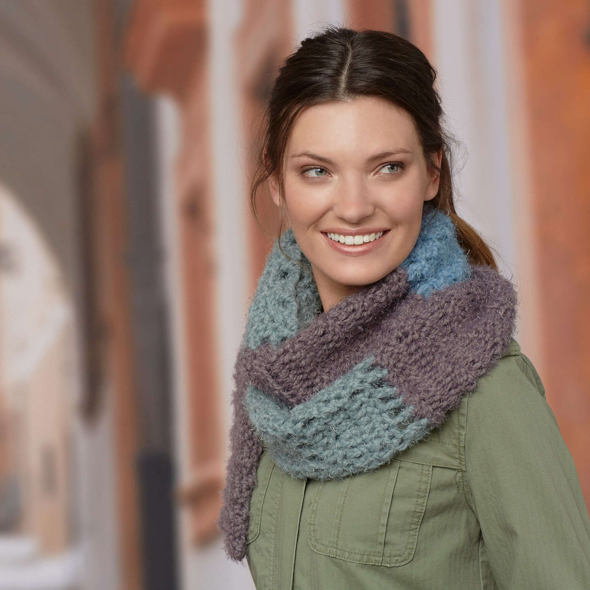 Crochet Scarf made in Red Heart Hygge Yarn