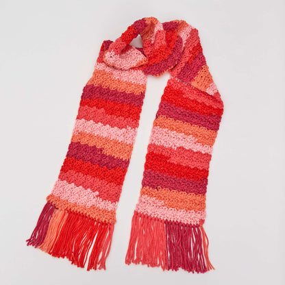 Red Heart Crochet Snazzy Striped Scarf Crochet Scarf made in Red Heart With Love Yarn