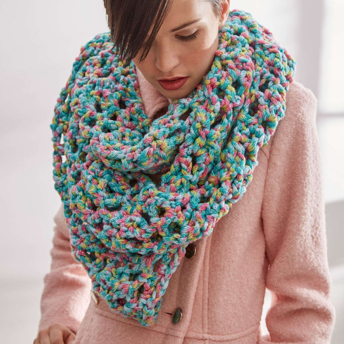 Crochet Scarf made in Red Heart Boutique Yarn