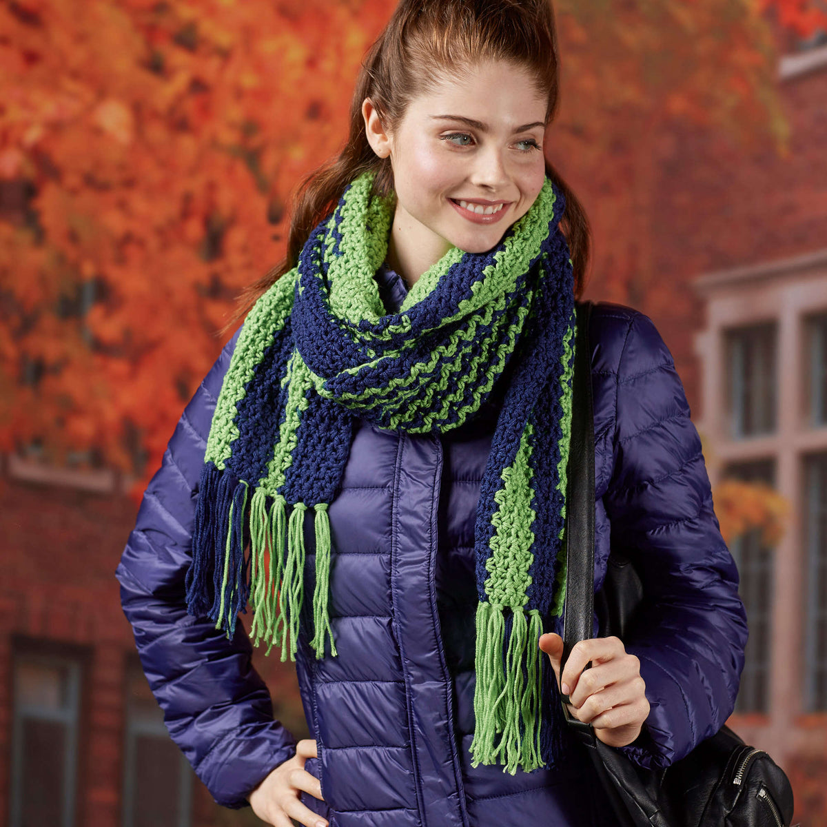 Crochet Scarf made in Red Heart Team Spirit Yarn