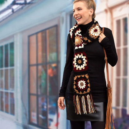 Red Heart Crochet Granny Neutrals Scarf Crochet Scarf made in Red Heart Super Saver Yarn