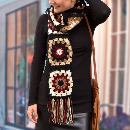 Red Heart Crochet Granny Neutrals Scarf Crochet Scarf made in Red Heart Super Saver Yarn