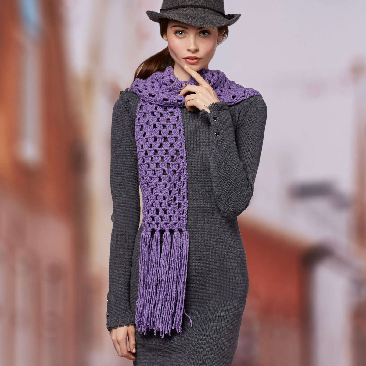 Crochet Scarf made in Red Heart With Love Yarn