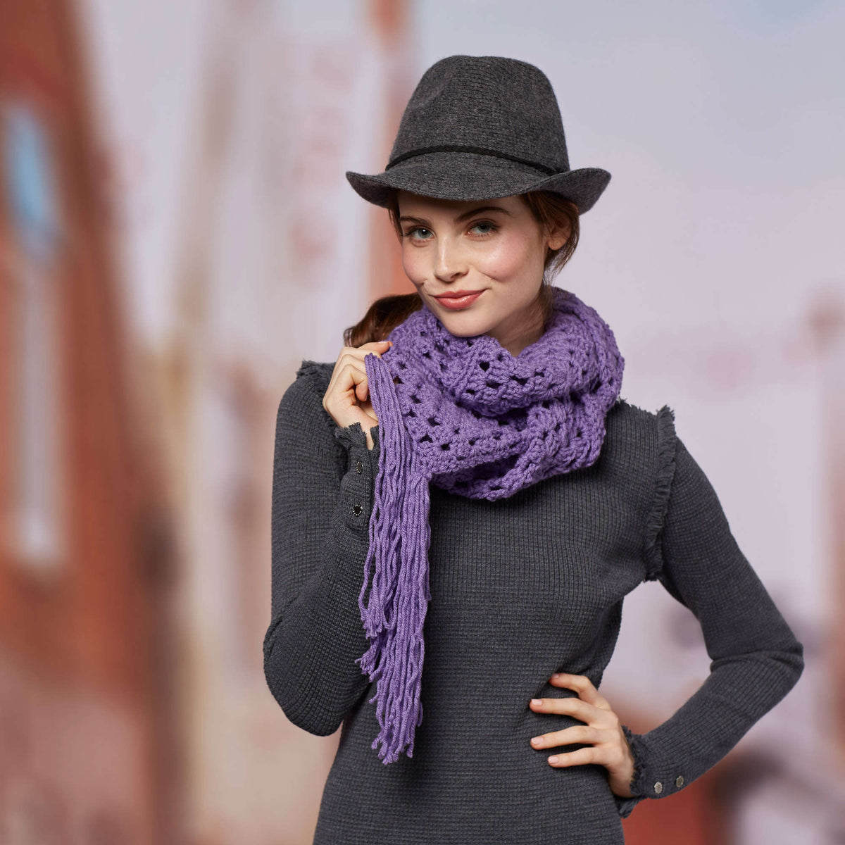 Crochet Scarf made in Red Heart With Love Yarn