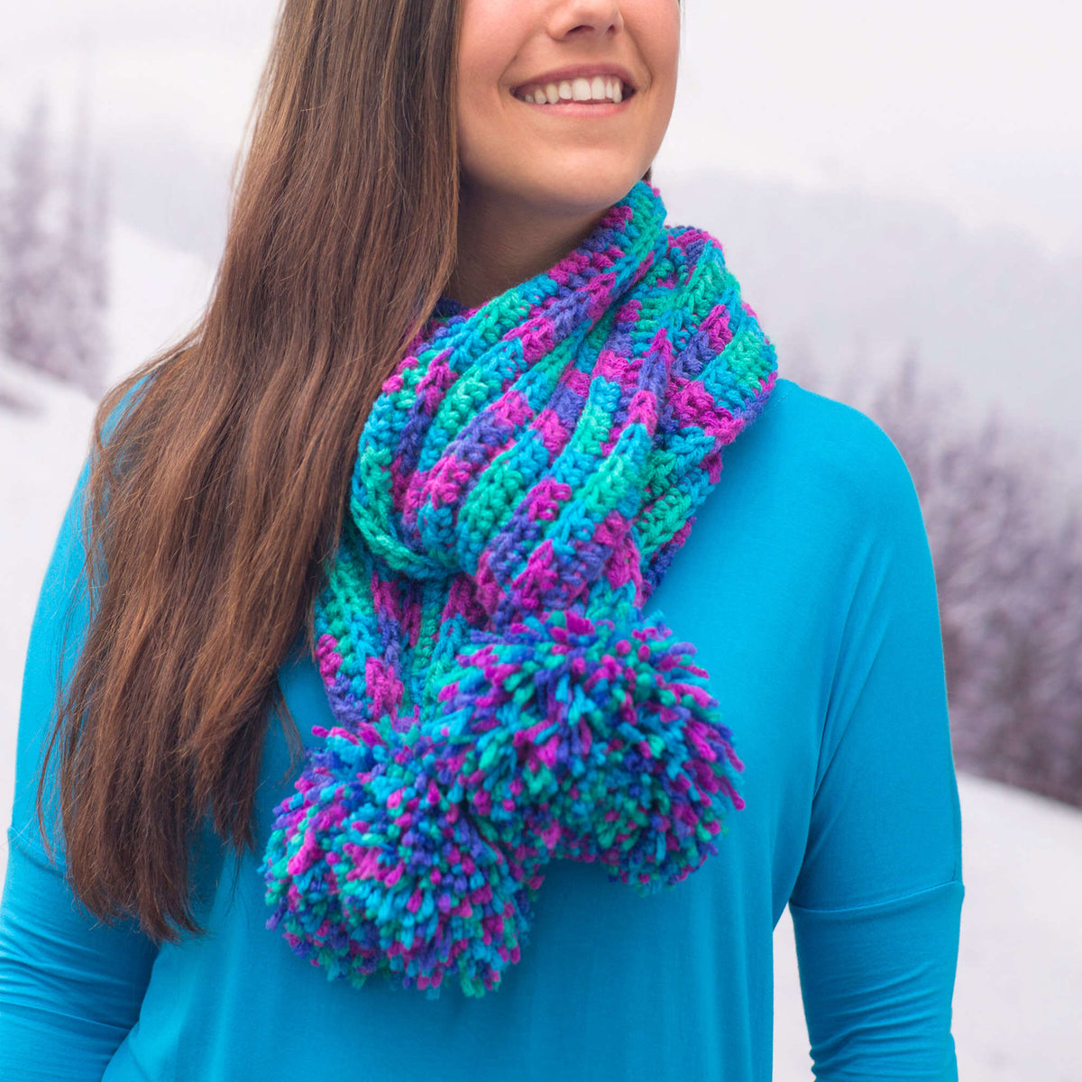 Crochet Scarf made in Red Heart With Love Yarn