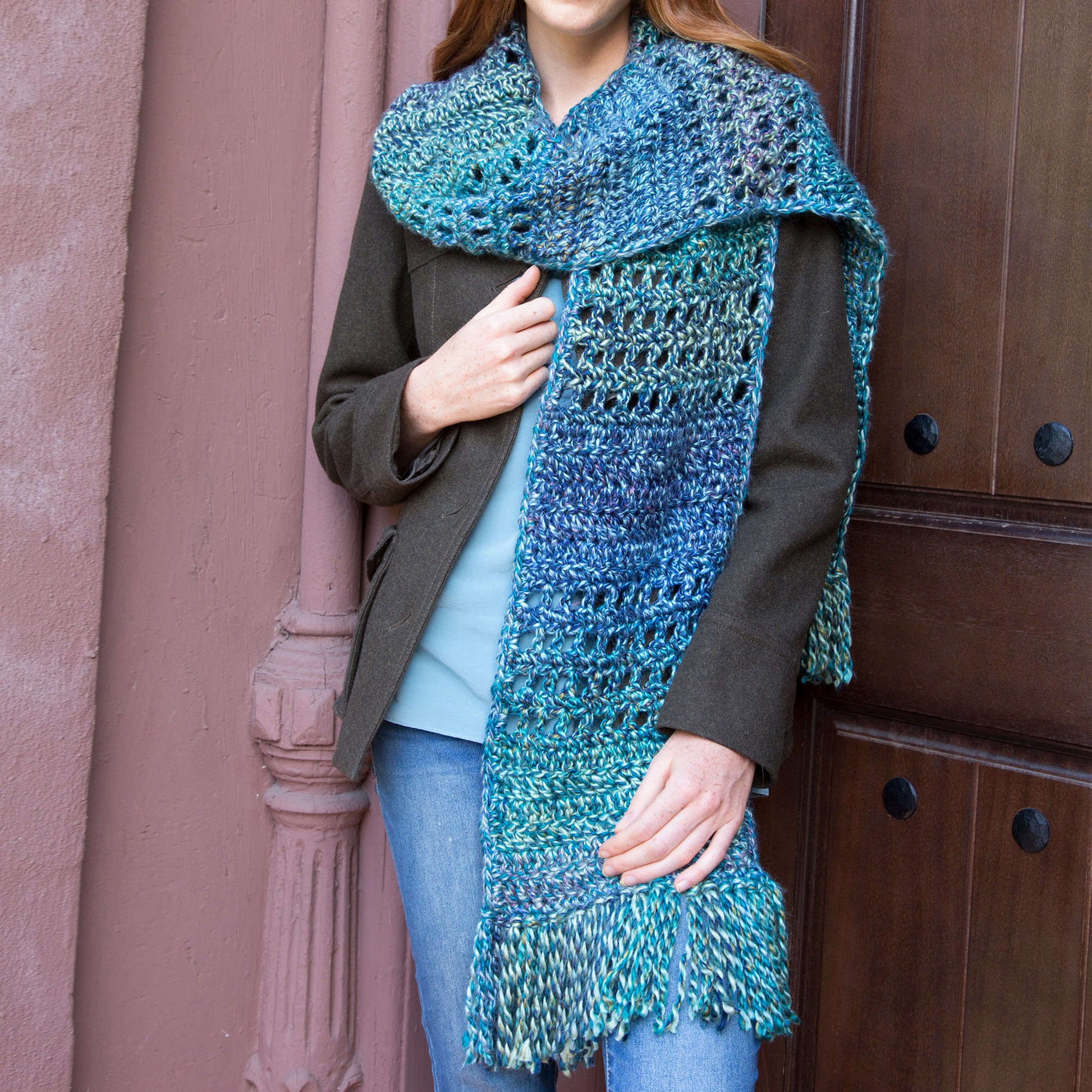 Free Red Heart The Big Easy Scarf Pattern