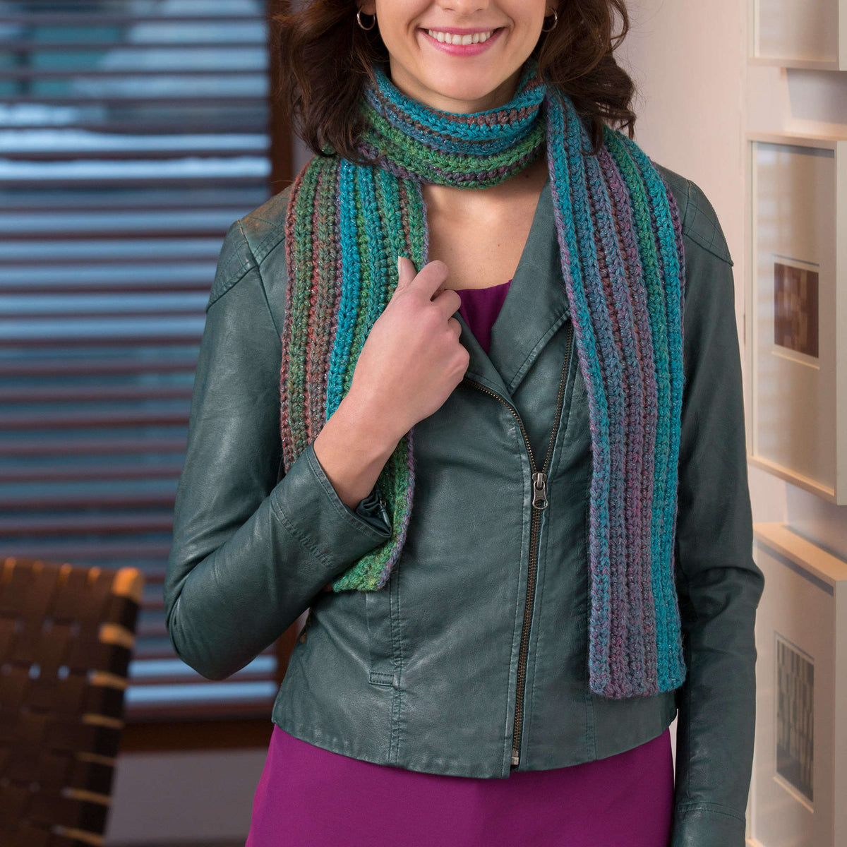 Crochet Scarf made in Red Heart Boutique Yarn