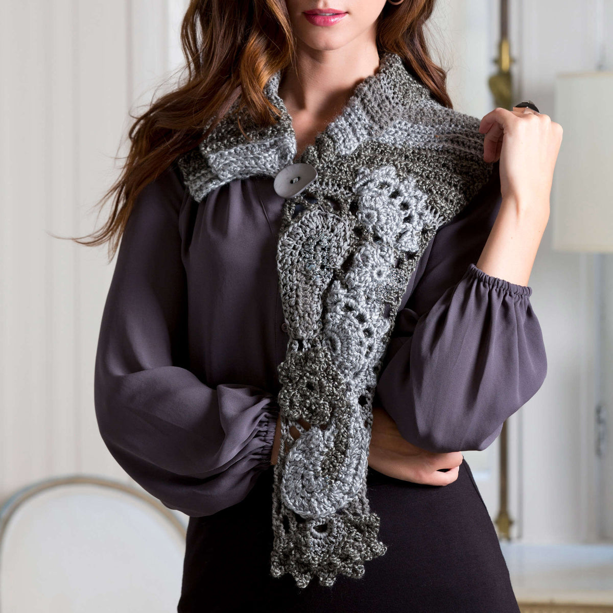 Crochet Scarf made in Red Heart Boutique Yarn