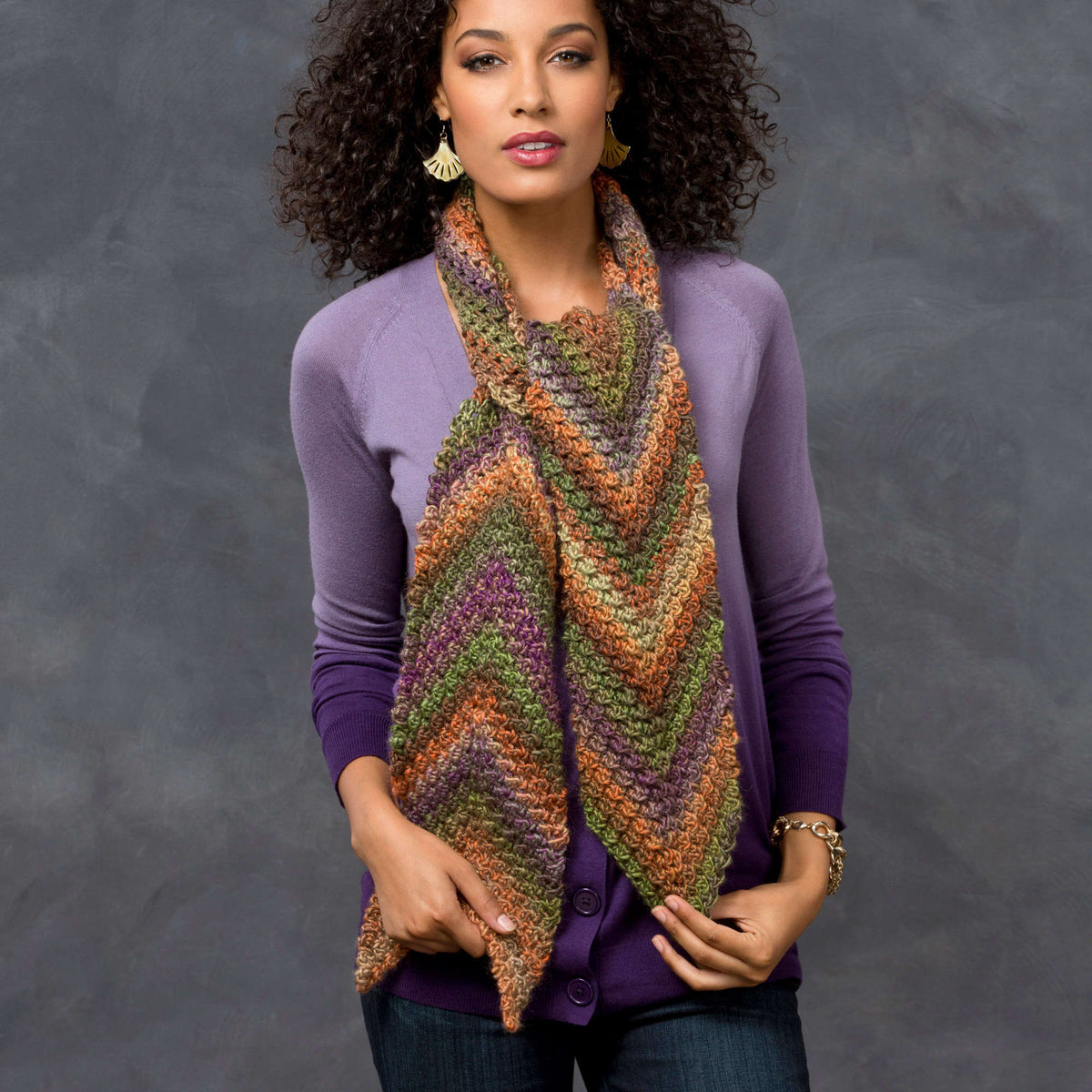 Crochet Scarf made in Red Heart Boutique Yarn